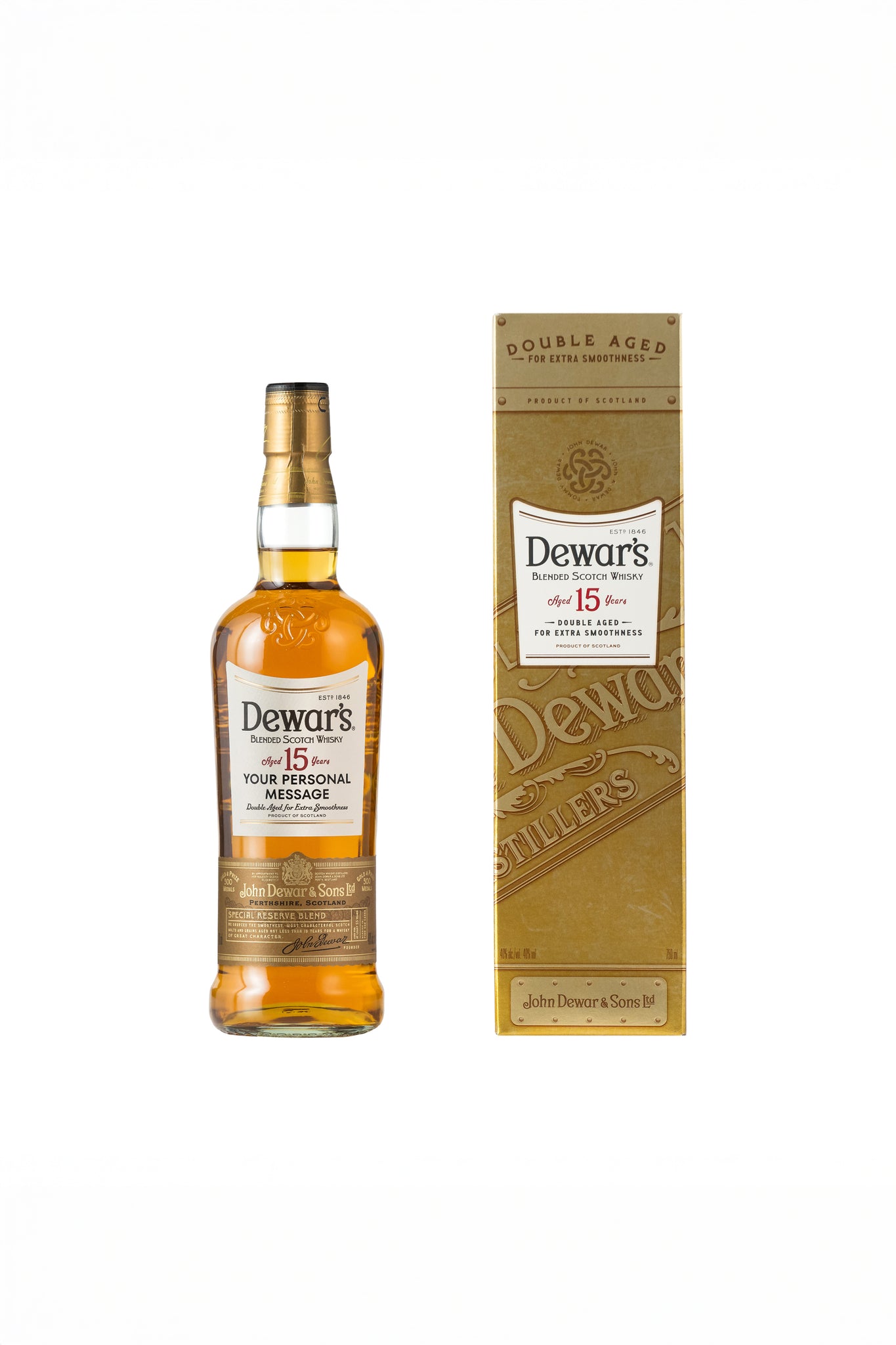 Dewar's 15 Year Old Whisky Personalised Label