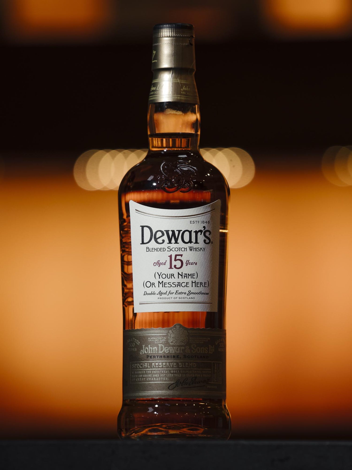 Dewar's 15 Year Old Whisky Personalised Label